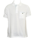 White Pique Polo Shirt with Check Panels