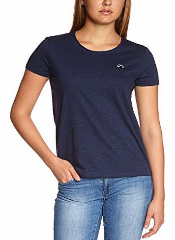 Lacoste Womens Crew Neck Short Sleeve T-Shirt - Blue - Blau (DARK INDIGO BLUE 3GF) - 16