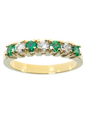9ct Gold Plated Emerald and Cubic