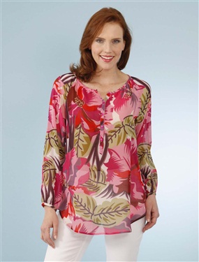 Ladies Blouse with Rounded Neckline