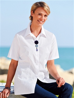 Ladies Classic White Blouse with Shirt Style