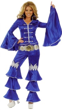Ladies Costume: Blue Dancing Queen (Size X-Small)