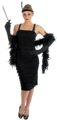 Ladies Costume: Roaring 20s Black (X-Small)