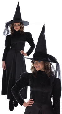 Ladies Costume: Wicked Witch Long Black (X-Small)
