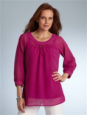 Ladies Crinkled Blouse with Matching Camisole