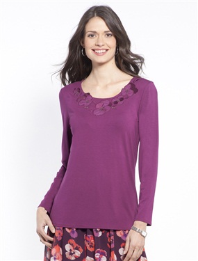 Embroidered Long-Sleeved T-Shirt