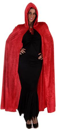 Ladies Gothic Cloak with Hood - Red