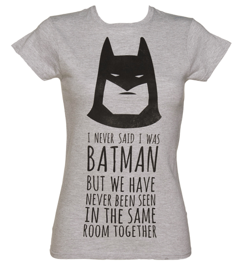Grey Marl DC Comics Batman Slogan T-Shirt