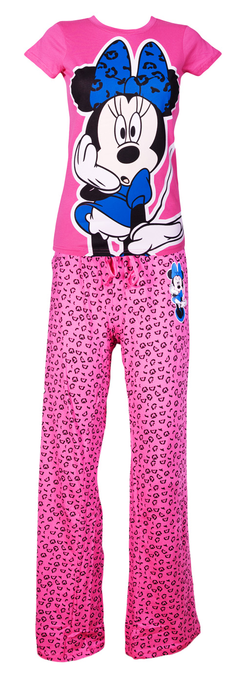 Minnie Mouse Leopard Print Pink PJ Set