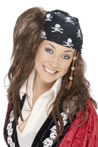 ladies Pirate Wig - Dreadlocks and Bandana