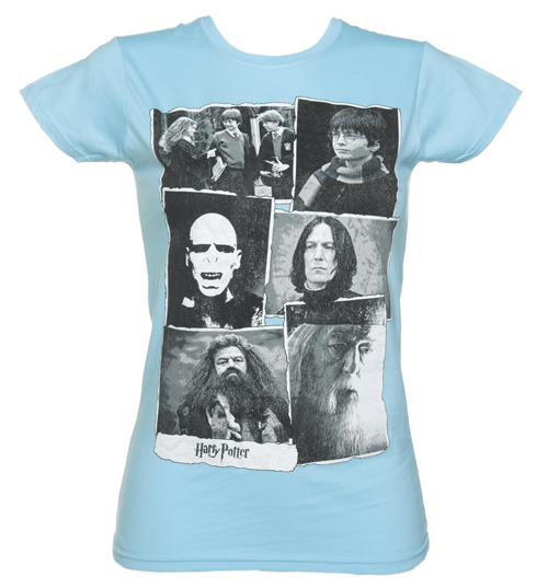 Sky Blue Harry Potter Collage T-Shirt