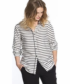 Ladies Softly Draping Striped Blouse