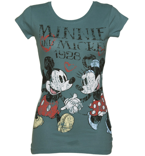Vintage Distressed Print Mickey And