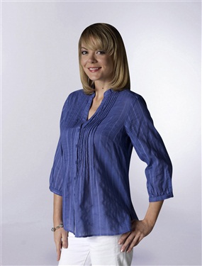 Ladies Voile Blouse with Pleated Front