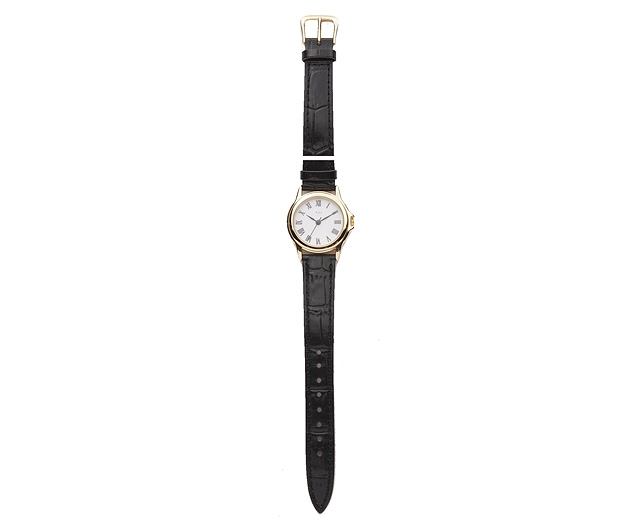 Watch With Leather Strap - Round Face -