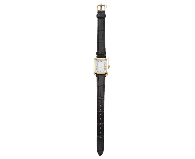 ladies Watch With Leather Strap - Square Face -