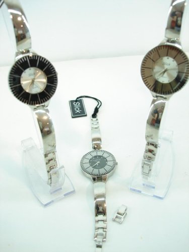 Ladies Watches Ladies Silver Colour Fashion Watch in Metal Band in Stainless Steel With Large Silver Dial Comes in a Gift Box - Different colour dials available