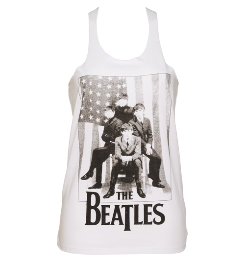 White Plaited Back US Flag Beatles Vest