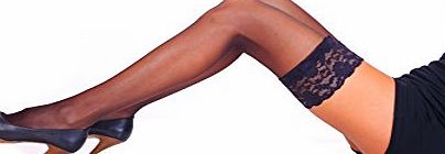Lady Sofia MAGIC LADY Sheer Hold-up Stockings With Lace Top (L, Black)