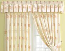 LAI mosaic pleated curtains and tie-backs