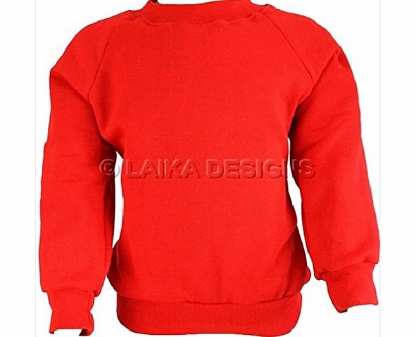 Laika Designs School Uniform Boys Girls Fleece Sweatshirt Jumper Red 5-6 Years