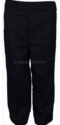 Laika Designs School Uniform Boys Trousers Elasticated Pull Up Style Black 4-5 Years