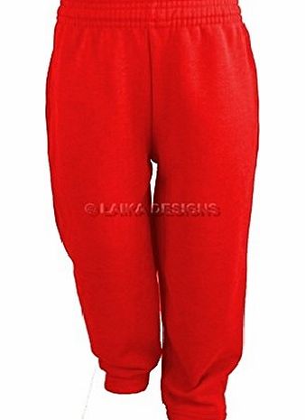 Laika Designs School Uniform Fleece Sweatpants Jogging Bottoms Kids Boys Girls Red 5-6 Years