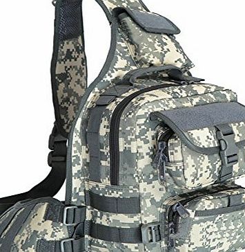 Lalawow Multifunction 600D High Density Waterproof Canvas Tactical Shoulder Strap Bag, Utility Bag, Rucksack, Molle Messenger Bag, Waist Packs, Fanny Pack For Hunting Cycling Riding Travelling Daypack