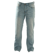 7386 Bleached Wash Easy Fit Jeans -