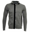 Grey and Black Full Zip Sweater with
