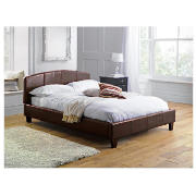 Lancaster Double Faux Leather Bed, Dark Brown