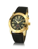 Mens Leather Strap Chrono Watch