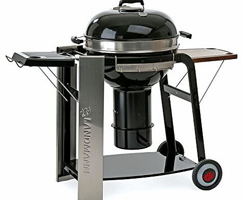 Black Pearl Select 58cm Kettle BBQ with Trolley - Firebowl and Lid - Black Barbecue - Garden Barbecue - Charcoal bbq