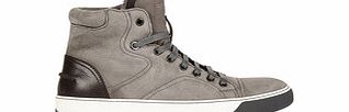 Lanvin Grey suede lace-up high-top trainers