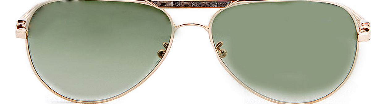 Lanvin Leather-Detail Gradient Aviator Sunglasses