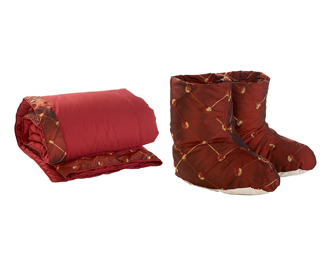 Blanket and Booties Red Medium 5-6