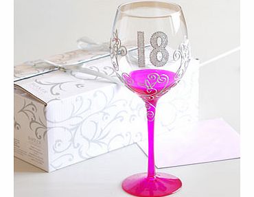 Large 18th Birthday Red Wine Glass