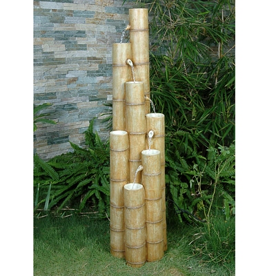 large Bamboo Poles Water Feature