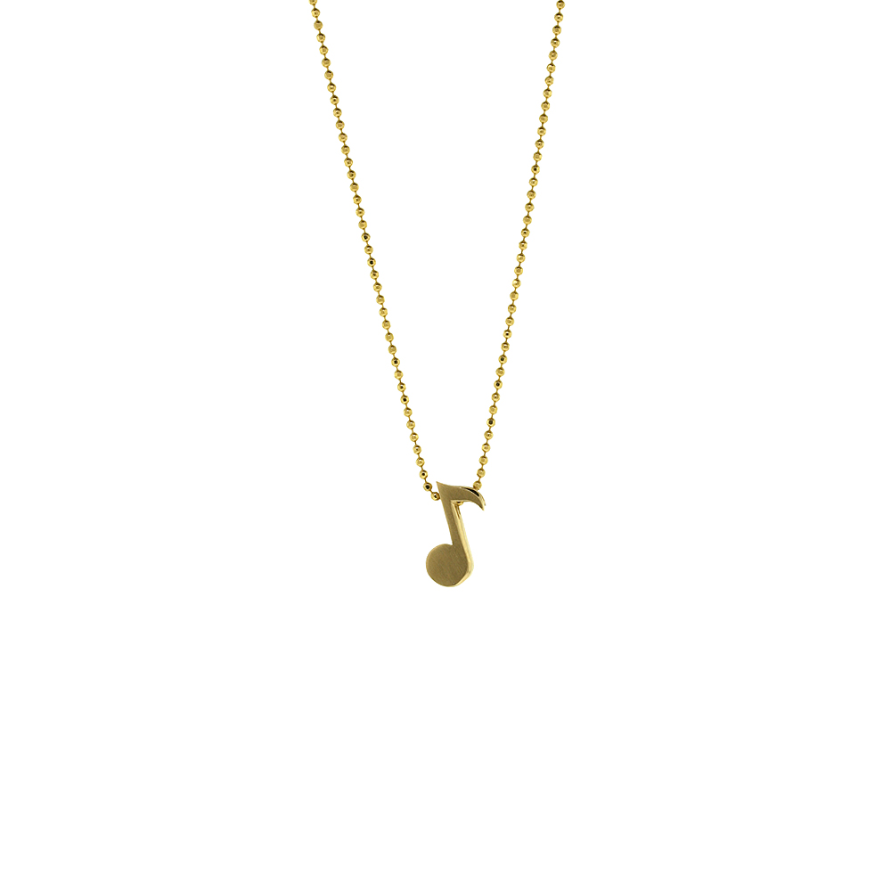 Large Single Note Necklace - Yellow Gold