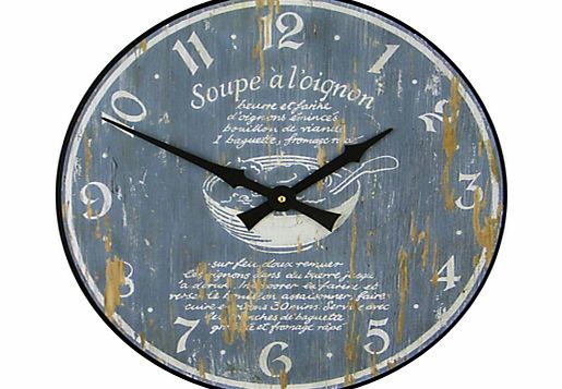 Onion Soup Wall Clock, Blue, Dia.36cm