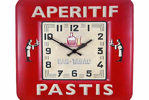 Pastis Wall Clock, Red, Dia.31cm