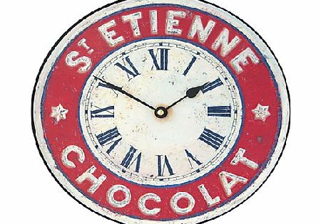 St Etienne Wall Clock, Red, Dia.25.5cm