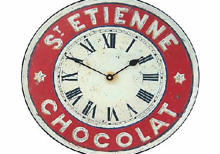 St Etienne Wall Clock, Red, Dia.36cm