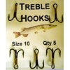 Lathams Semi Barbed Treble Hooks Size 4  5pk