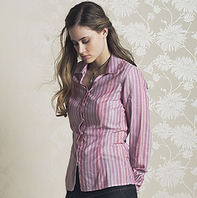 Laura Ashley MULTI STRIPE RELAXED BLOUSE