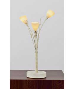 Laura Collection - Cream and Gold Finish 3 Light Table Lamp
