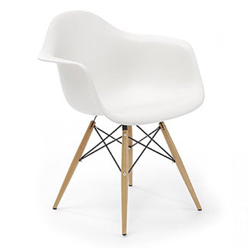 4 Eames DAW Chairs White Dining Lounge Chair - Contemporary Furniture