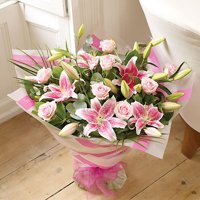 Lavish Rose and Lily Hand-tied
