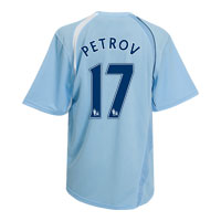 Le Coq Sportif Manchester City Home Shirt 2008/09 with Petrov