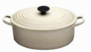 LE CREUSET 25cm Oval Cast Iron Casserole Almond